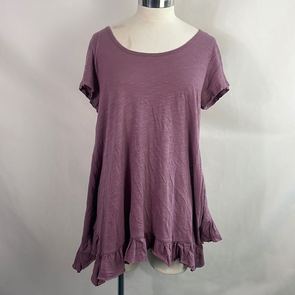 NWT Purple With Ruffle Trim Top